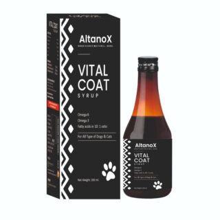 Dog vital coat syrup.